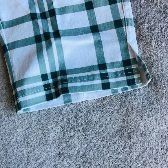 GG Blue Golf Green and White Plaid New Fab Fit Short III - Picture 7 of 15